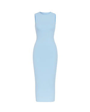 Light blue dress on a white background