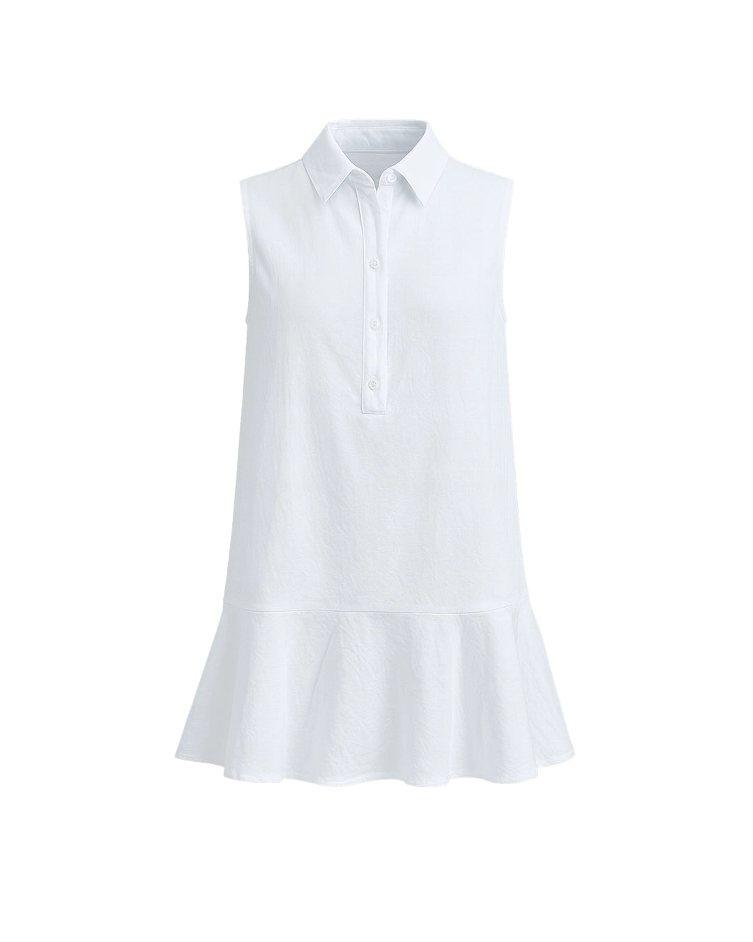White sleeveless shirt on a white background