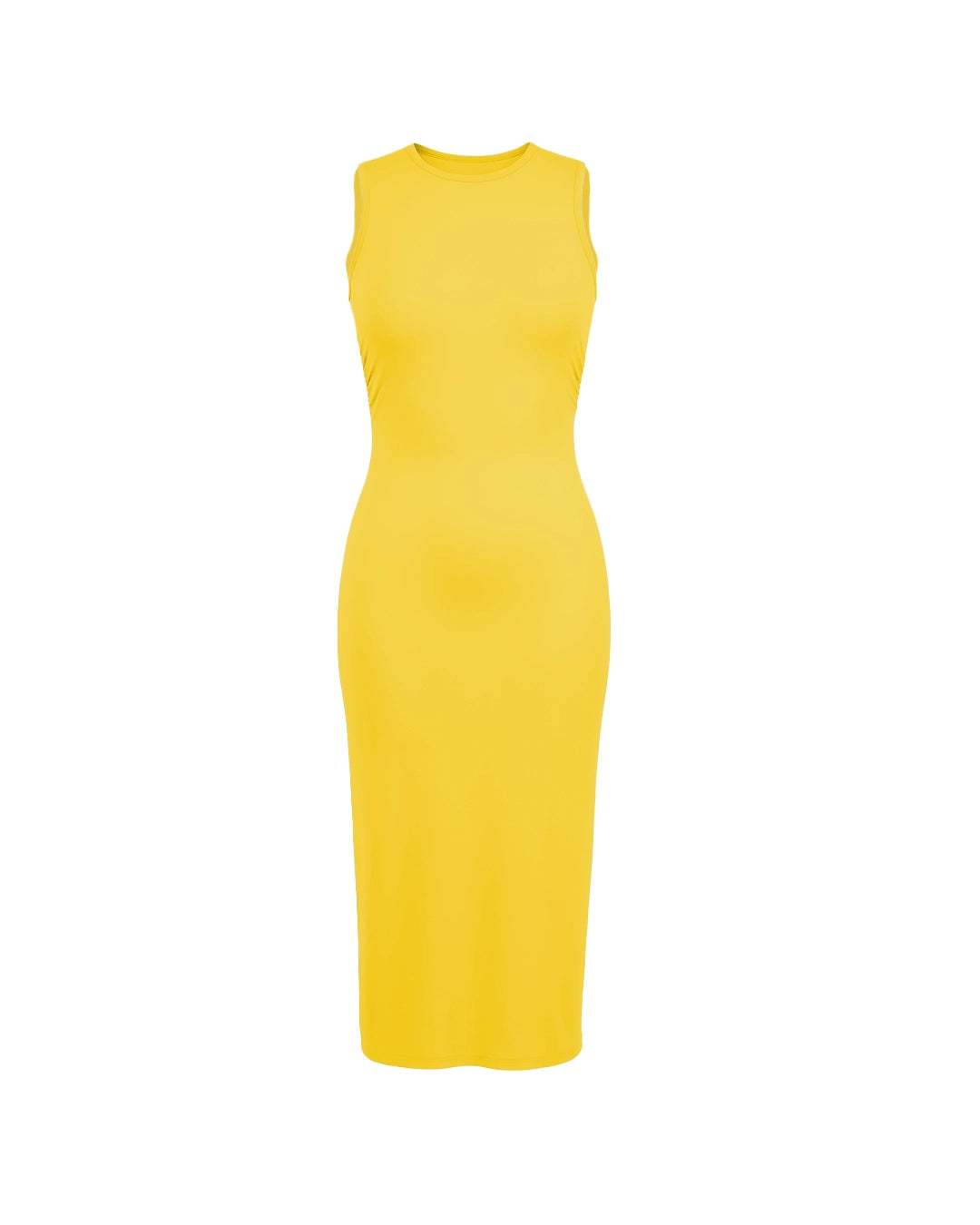 Yellow dress on a white background