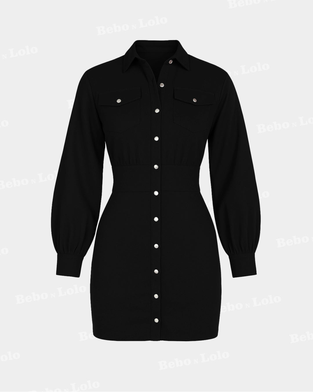 Shirt Style Mini Dress - bebonlolo