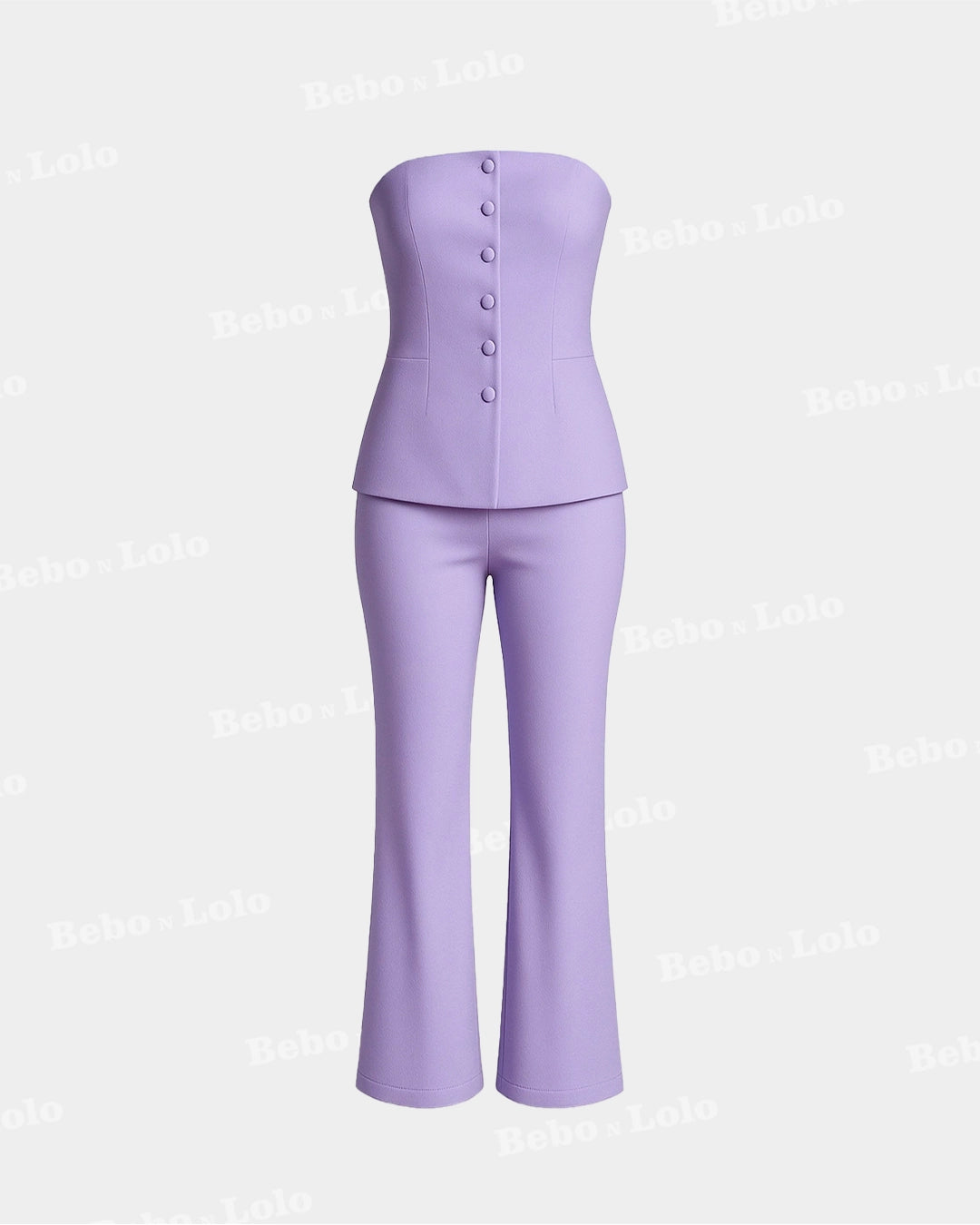 Sculpted Strapless Scuba Co-ord Set - bebonlolo