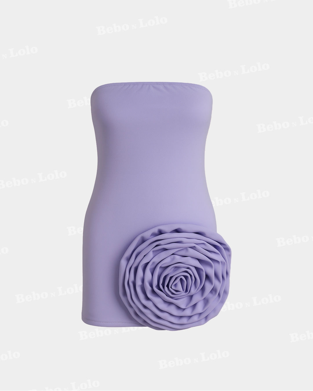 3D Floral Mini Strapless Dress