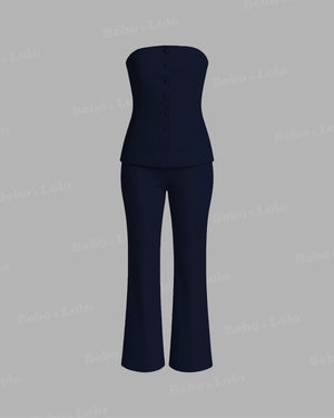 Sculpted Strapless Scuba Co-ord Set - bebonlolo