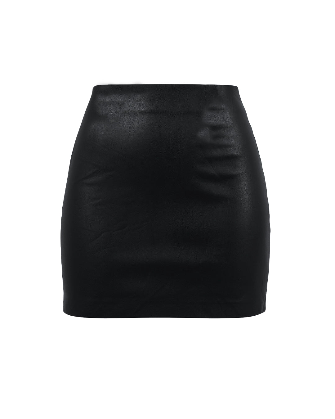 Black leather skirt on a white background