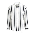 White shirt with black vertical stripes on a white background