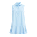 Light blue sleeveless dress on a white background