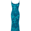 Blue floral dress on a white background