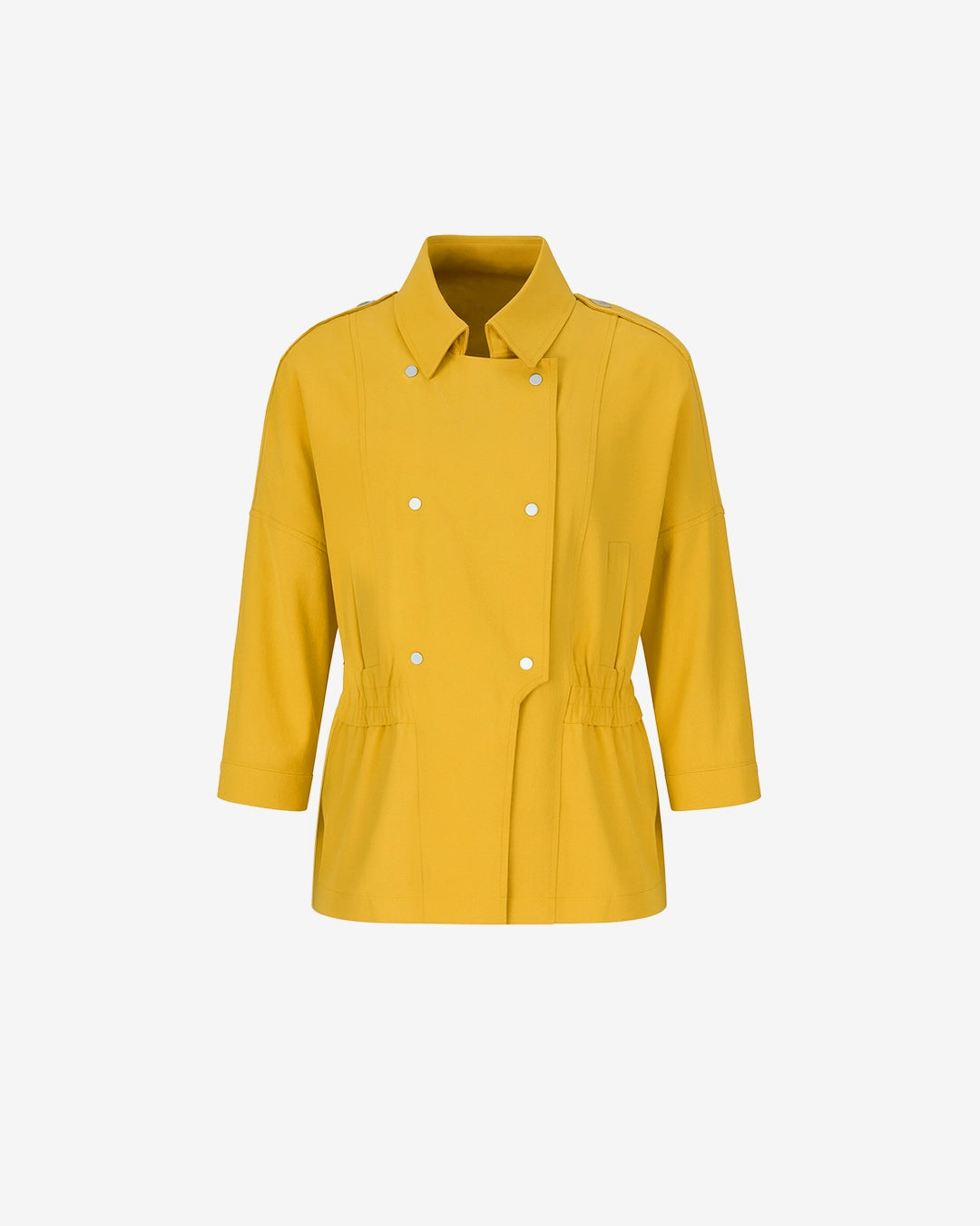 Yellow raincoat on a light gray background