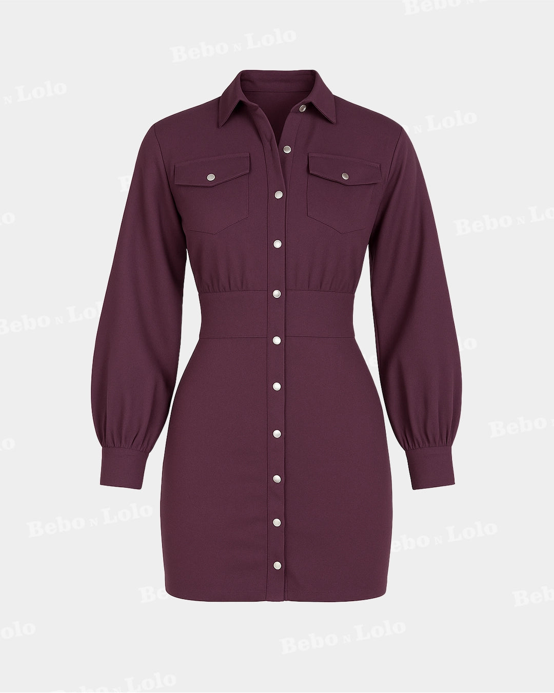 Shirt Style Mini Dress - bebonlolo