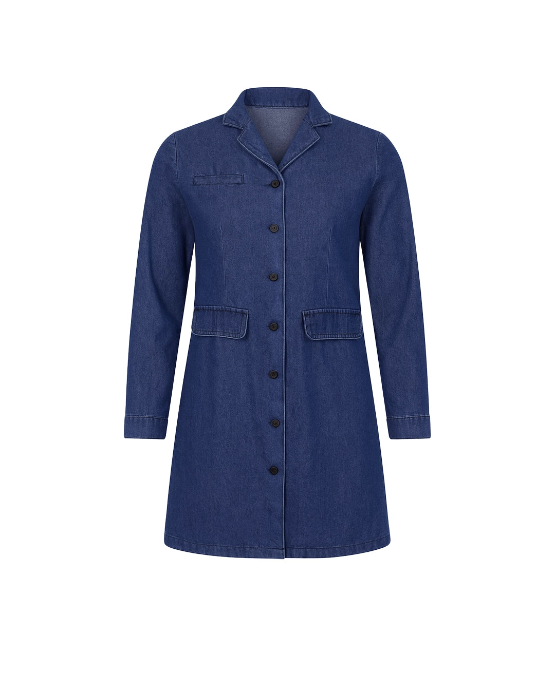 Blue coat with buttons on a white background