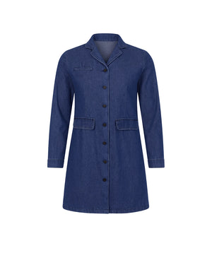 Blue coat with buttons on a white background