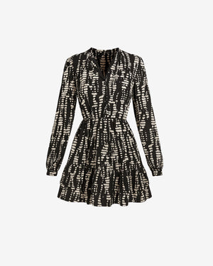 Black and white patterned dress on a white background