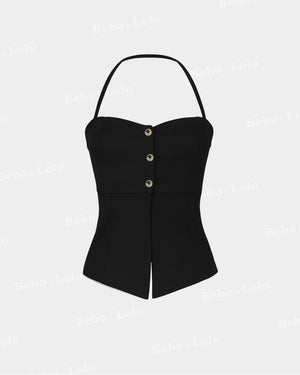 Sleek Sculpt Halter Scuba Corset Top