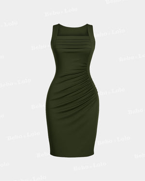 Olive Luxe Bodycon Dress - bebonlolo