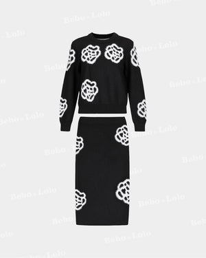 Elegant Knit Sweater 2 piece set