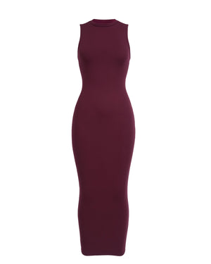Maroon dress on a white background
