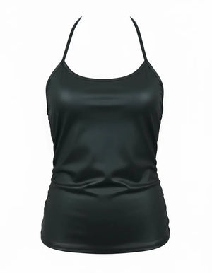 Halter Neck Leather Top