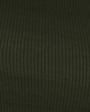 Olive Active Ribbed Halter Crop Top