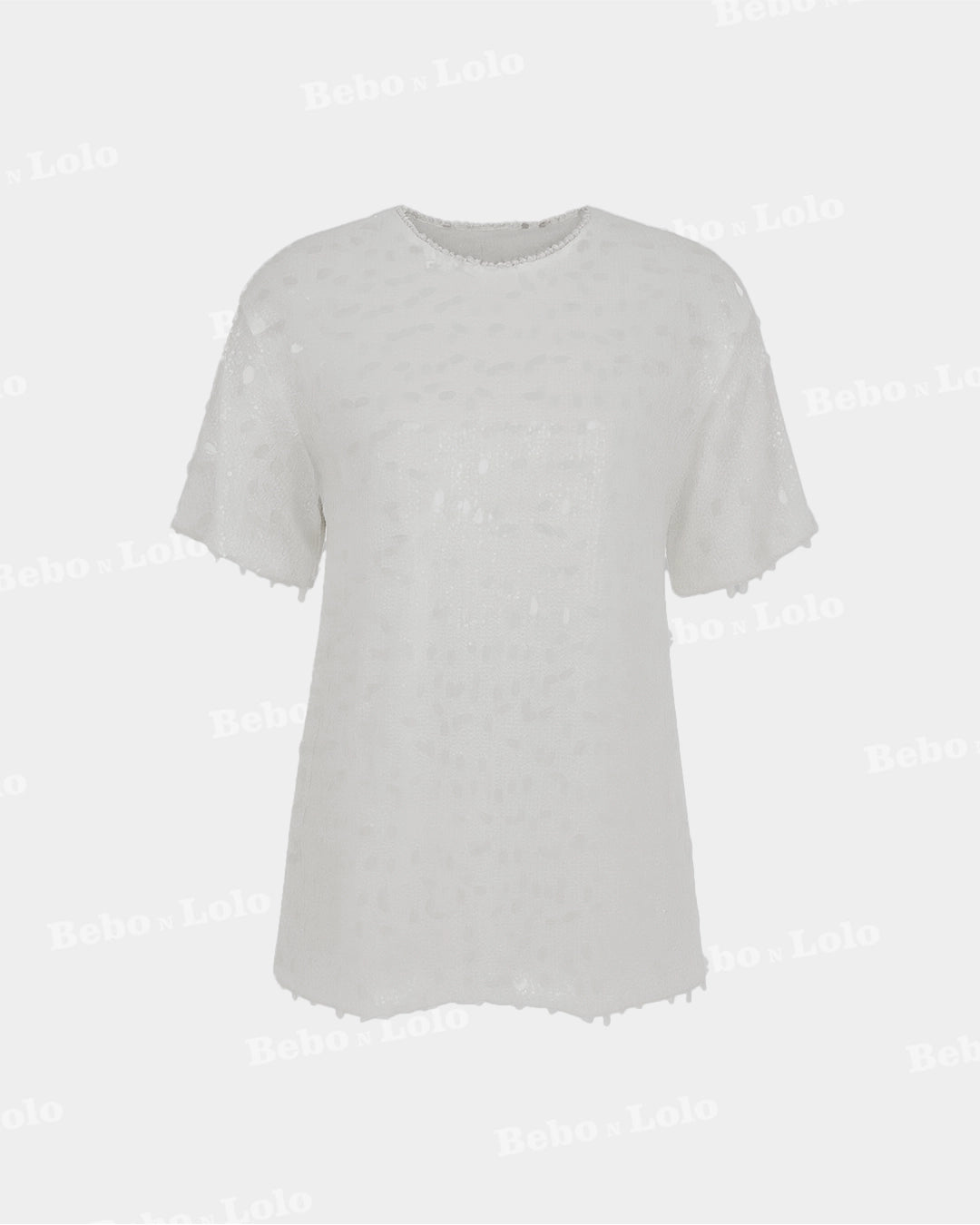 BeboNLolo Radiant Sequin Embellished Dress in grey with glittering sequin finish – Front View