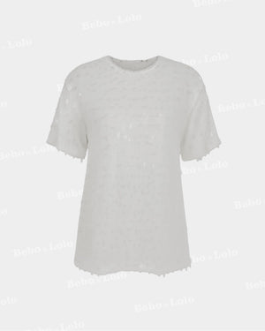 BeboNLolo Radiant Sequin Embellished Dress in grey with glittering sequin finish – Front View