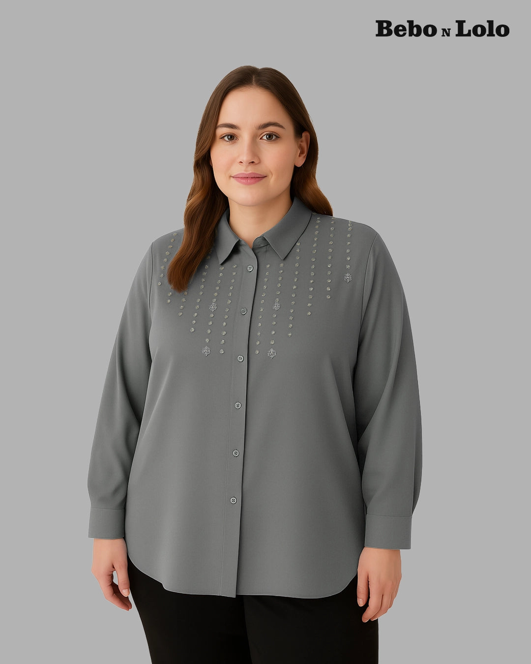Heavy Crystal Studded Shirt