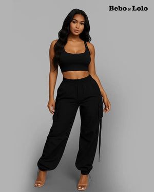 High Rise Cargo Pants