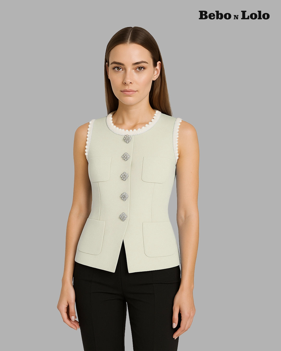 Waistcoat with Big Fancy Buttons-front view