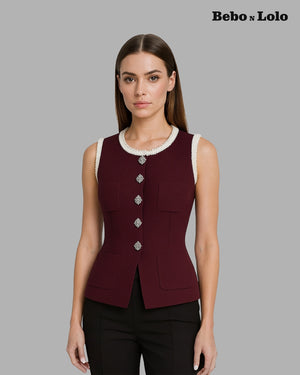 Waistcoat with Big Fancy Buttons-front view