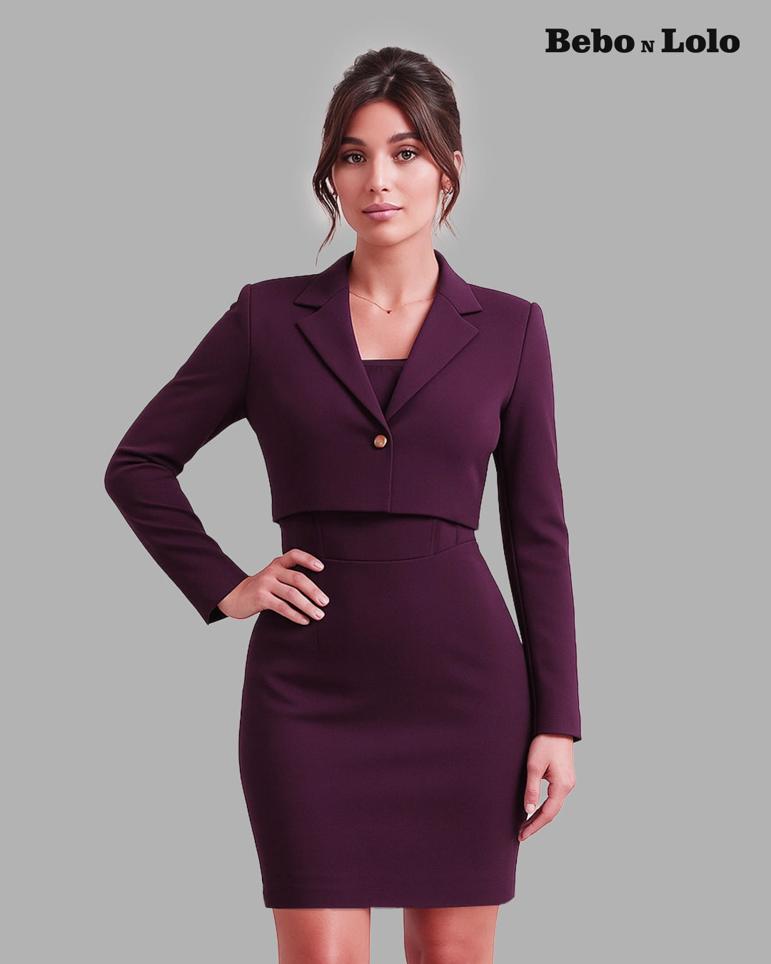 Power Hour Wine Scuba Blazer Dress