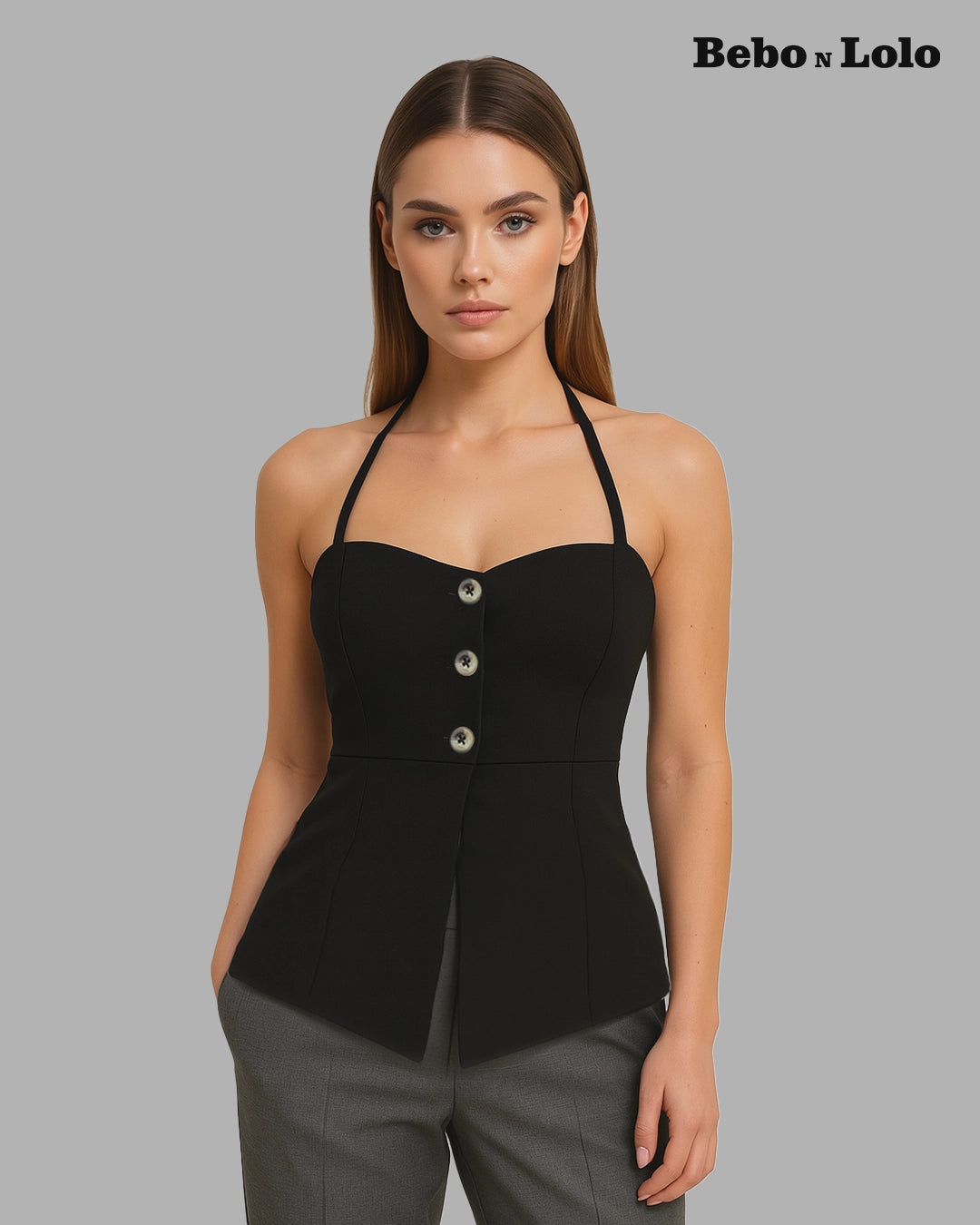 Sleek Sculpt Halter Scuba Corset Top