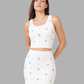 White Knit Embellished Co-ord Set