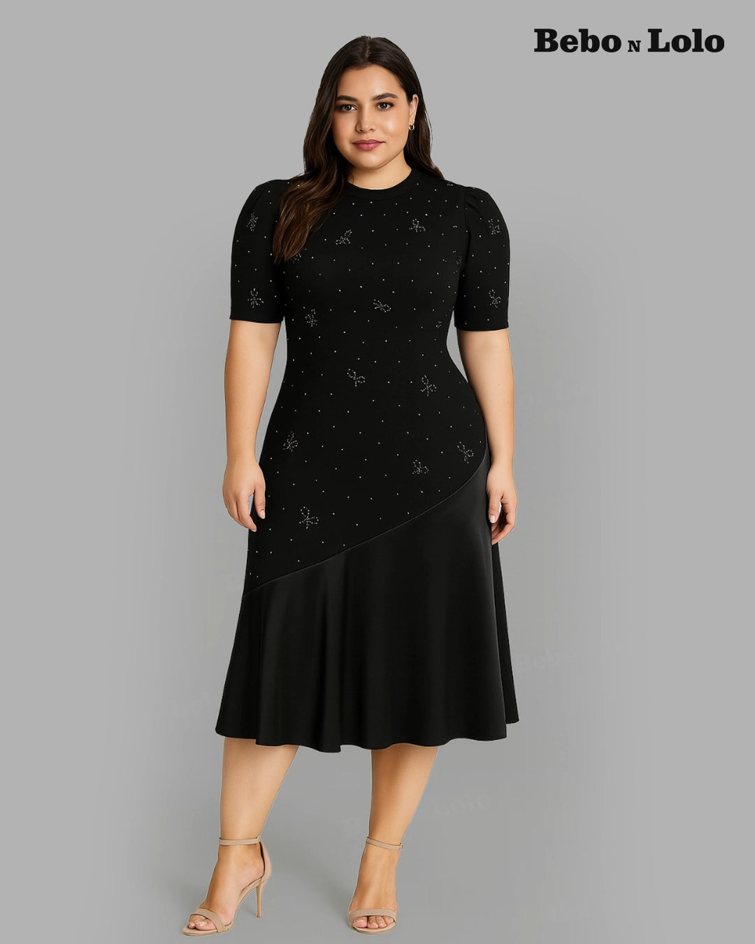Embellished Flare Midi Dress