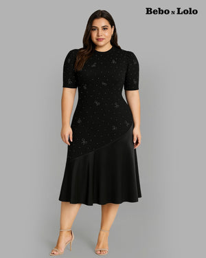 Embellished Flare Midi Dress