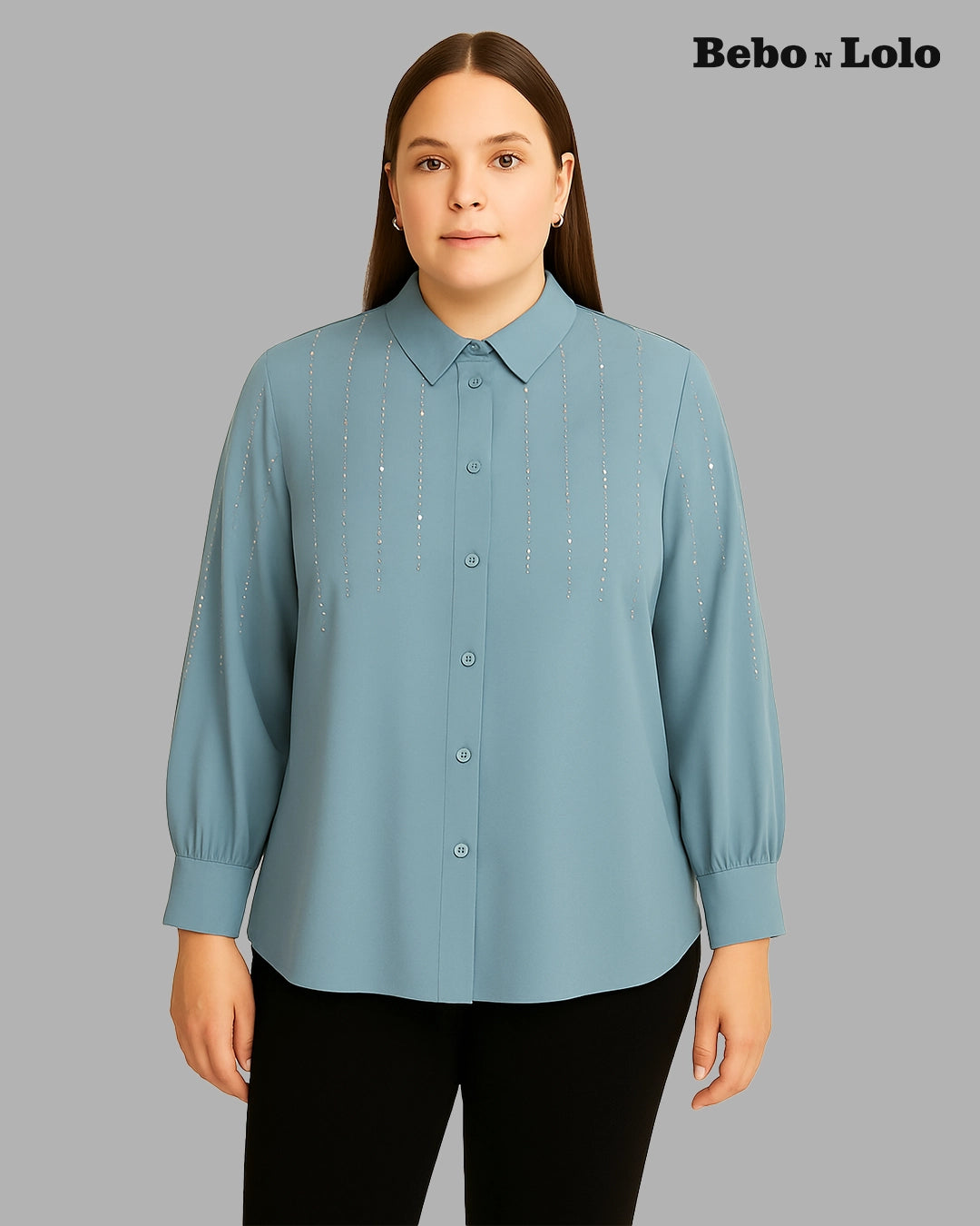 Crystal Line Drop Plus Size Shirt