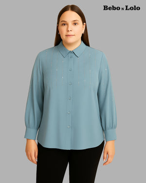 Crystal Line Drop Plus Size Shirt