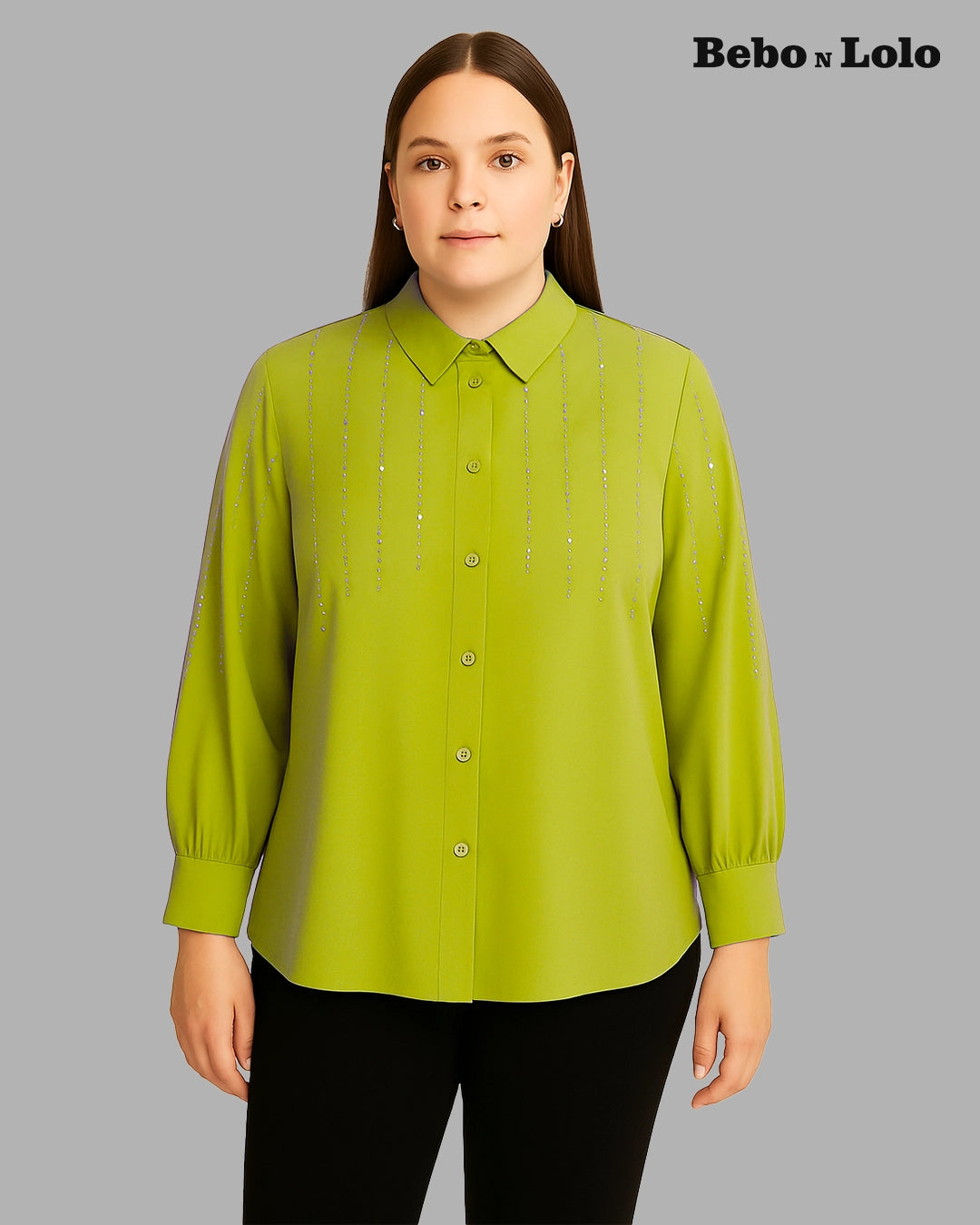 Crystal Line Drop Plus Size Shirt