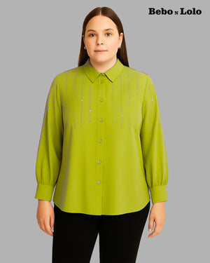 Crystal Line Drop Plus Size Shirt