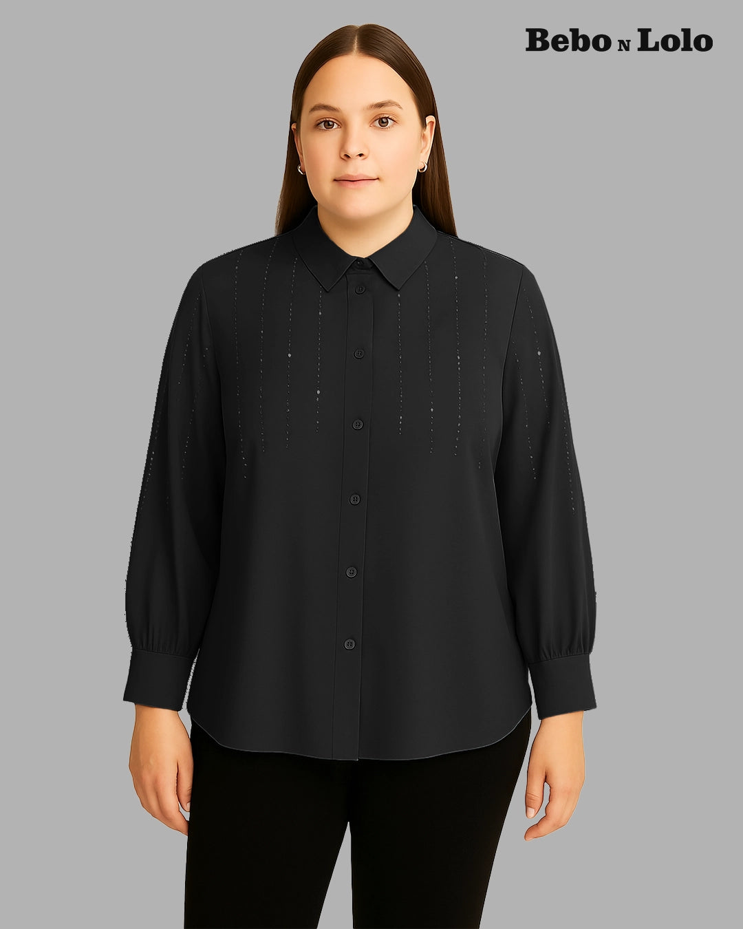Crystal Line Drop Plus Size Shirt