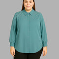 Pearl Shoulder Plus Size Shirt