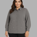 Pearl Embellished Plus Size Shirt
