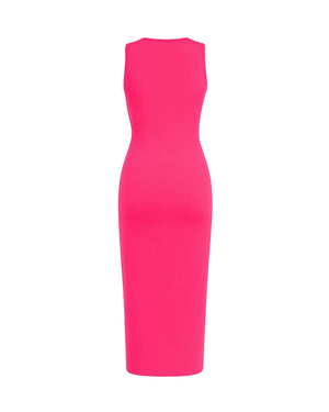 Pink dress on a white background