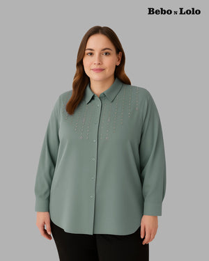 Heavy Crystal Studded Shirt
