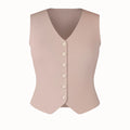 Pink vest with button details on a white background