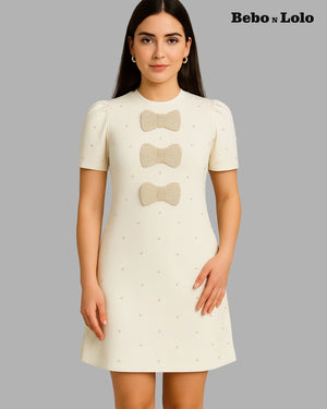 Mini Pearl Bow Dress - bebonlolo